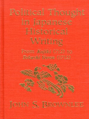 cover image of Political Thought in Japanese Historical Writing